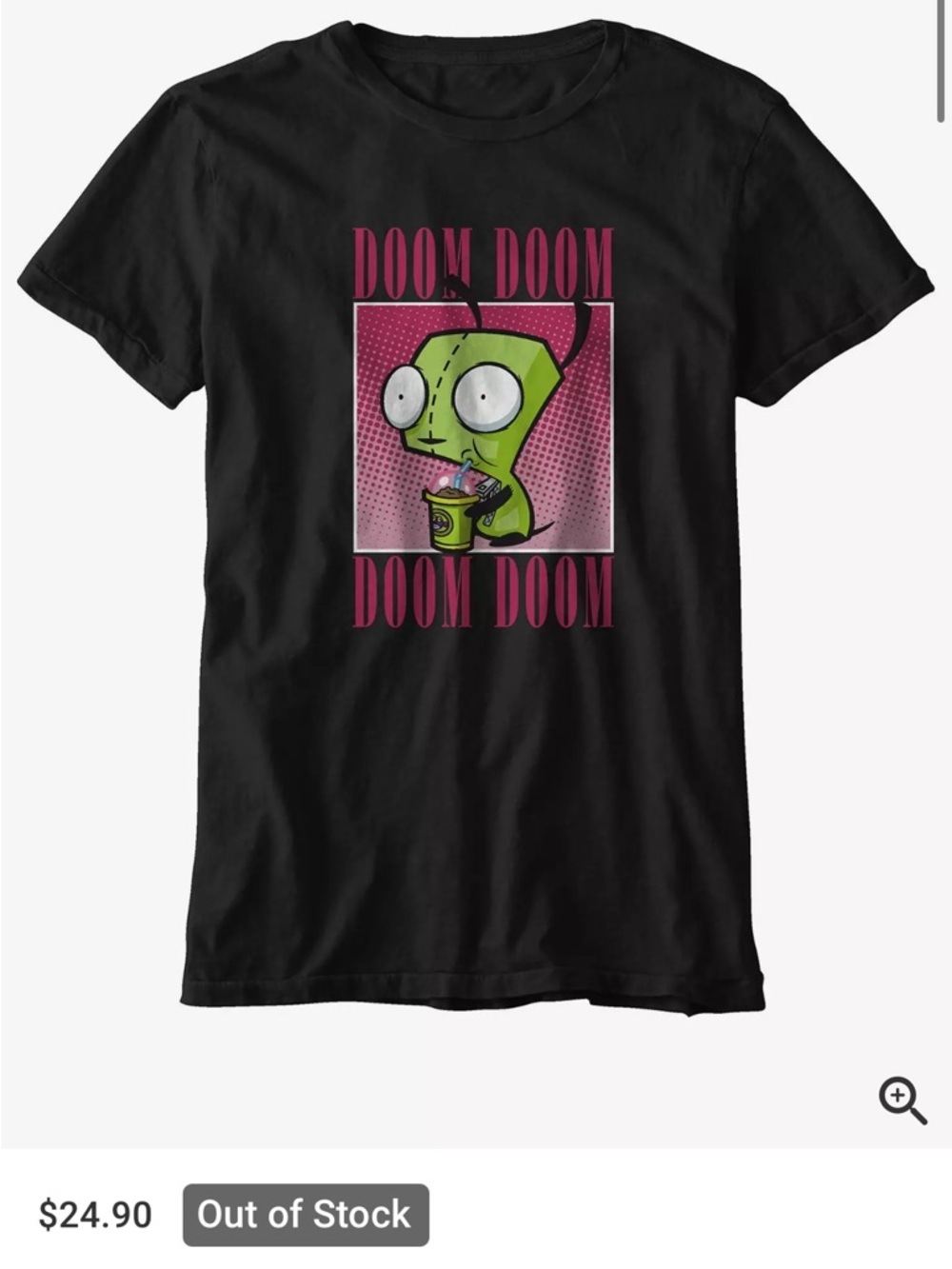 Invader Zim Gir Black Boyfriend Tee from hot topic out of stock everywhere